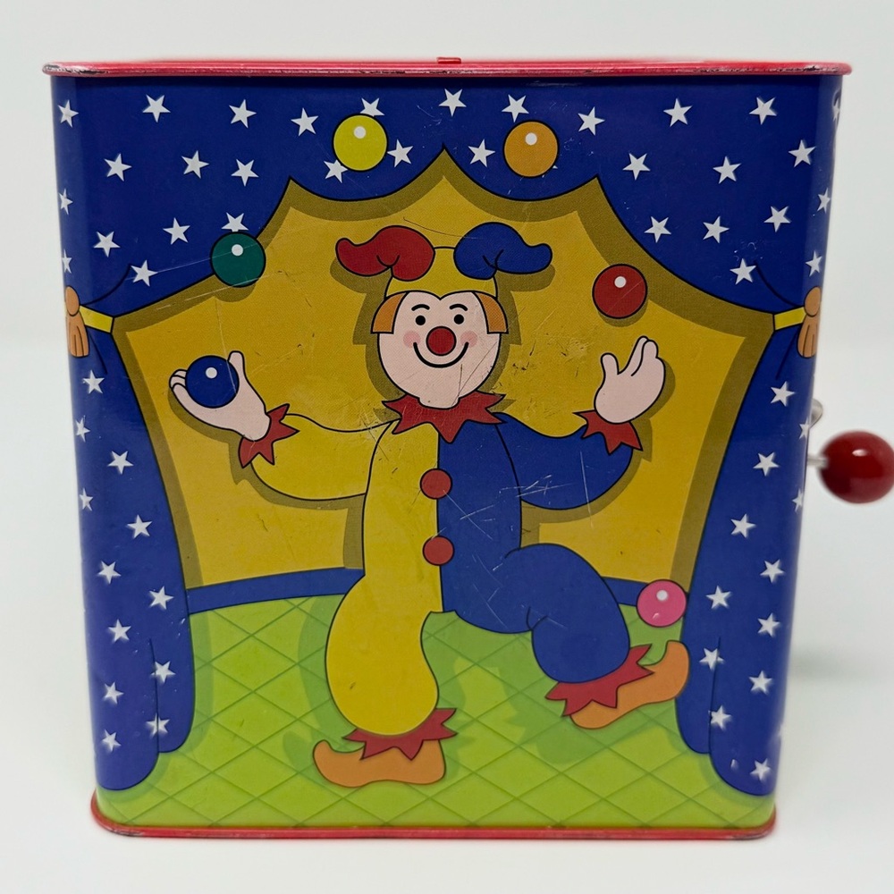 Vintage 1997 Colorful Clown Jack-in-the-Box Toy